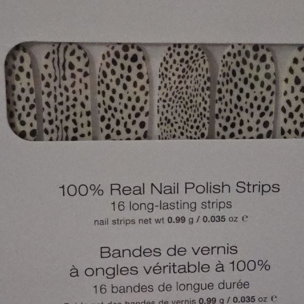 Color Street Leopard Print Nail Polish Strips - White and Black